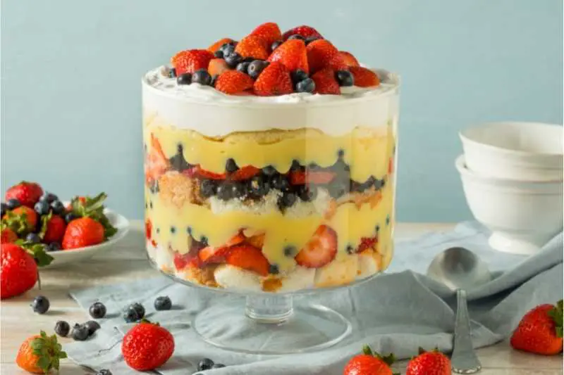 Homemade Cake Trifle With Cake Trimmings