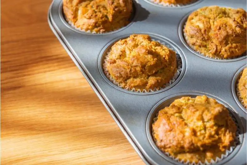 Dry Muffins Cooling in pan