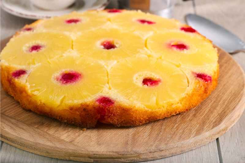 Pineapple Upside-Down Cake Defrosting Frozen
