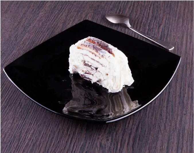 A Perfectly Cut Ice Cream Cake Slice