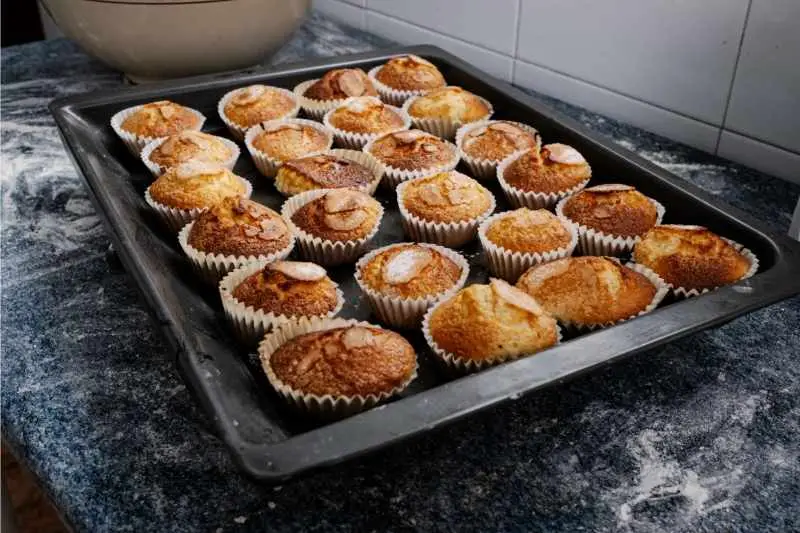 Muffins on Baking Sheet Ready to Freeze