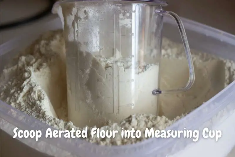 Scoop Aerated Flour into Measuring Cup