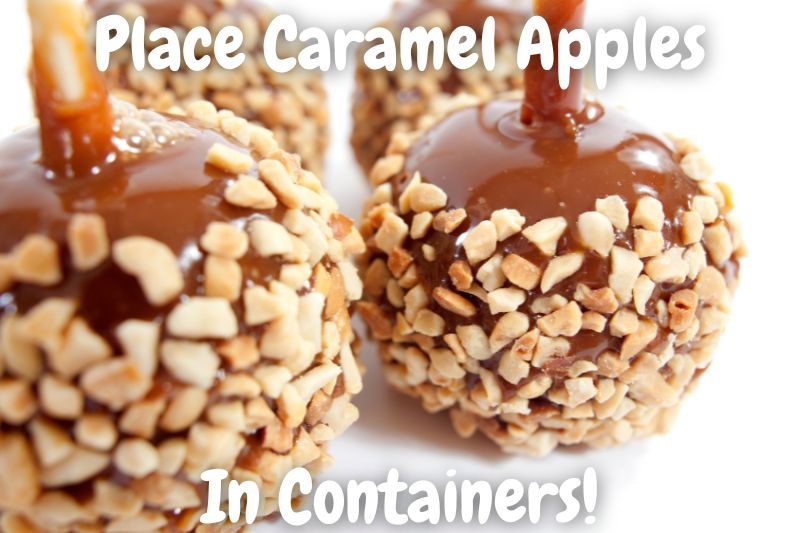 Place Caramel Apples In Containers